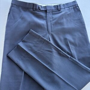 Jack Victor Spencer Wool Dress Pants Mens 38x31 Navy Canada Let Out Hem